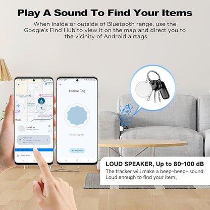 Air Smart Tags-2 Pack for Android, Google Android Tag Tracker Work with Google Find My Device (Find Hub), Key Finder/Luggage Tracker/Item Locator, 2 Pack White