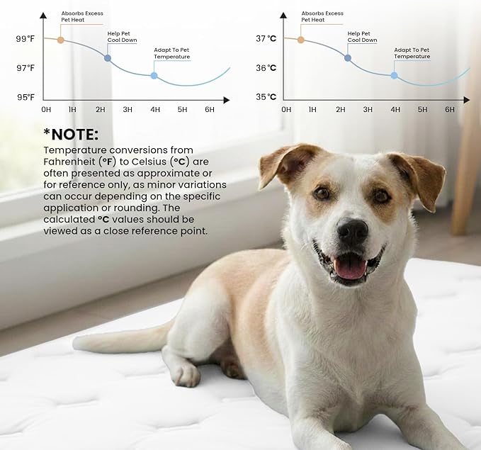 Self Cooling Mat for Dogs & Cats, 35x23 Soft Breathable Cold Crate Pad for Pet, Portable Washable Kennel Bed for Outdoor Summer with Non-Slip Bottom and Chill Cool Fiber, Light Gray