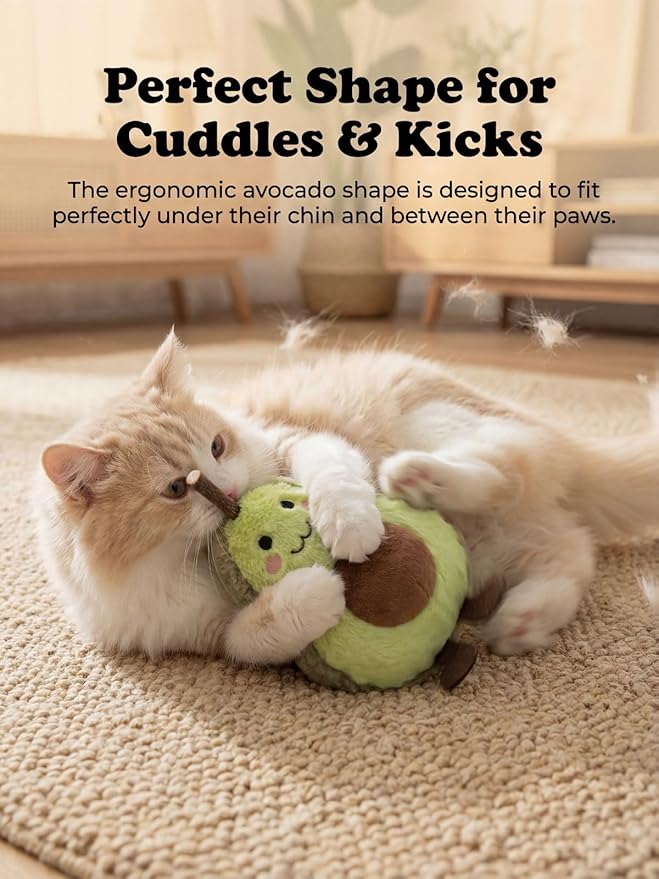 Durable and lnteractive Cat Teething Stick Toys: Chewing Stick, Grinding Teeth Rod, and chewable Cat Doll for Your Pet's Entertainment (Avocado Green)