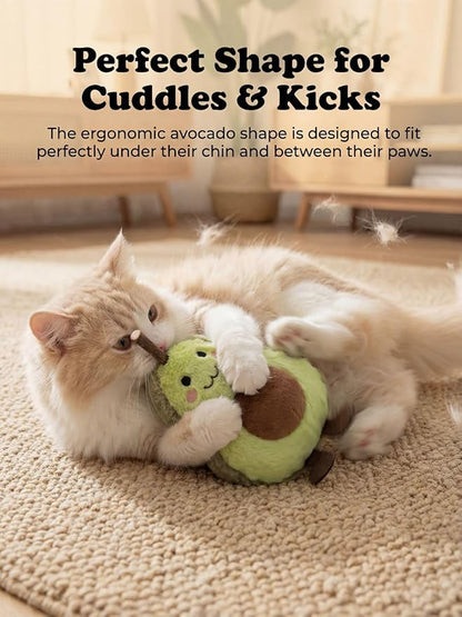 Durable and lnteractive Cat Teething Stick Toys: Chewing Stick, Grinding Teeth Rod, and chewable Cat Doll for Your Pet's Entertainment (Avocado Green)