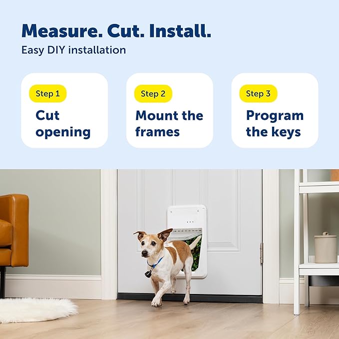 PetSafe Electronic Pet Door - Rust-Proof Programmable Smart Collar-Activated Dog or Cat Entry - Easy Installation & Space-Saving Design - Small - Fits Pets Up to 15 lb