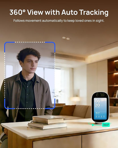 Indoor Security Camera with 4" Screen, 4MP Baby/Elderly Monitor with AI Conversation & Two-Way Talk Video, Baby Crying, Human and Pet Detection, 355°Pan, 5G/2.4G WiFi, Motion Tracking, Smart Home
