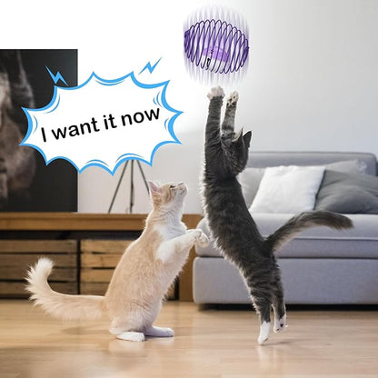 Jecery 5 Pcs Cat Spring Balls Toys Stretchable Rolling Balls Colorful Playful Coils Interactive Action Toy Caged Rats for Kitten Pet Supplies (Mouse and Bell,Multicolor)
