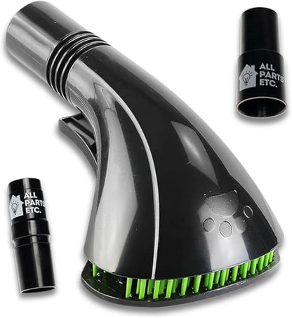 Vacuum Pet Hair Attachment, 1.25” Brush for Dog Deshedding, Pet Grooming & Massage Tool, Compatible with Shop-Vac, Hoover, Shark, Miele, Bissell and More – 2 Adapters 1-3/8" & 1-1/2"