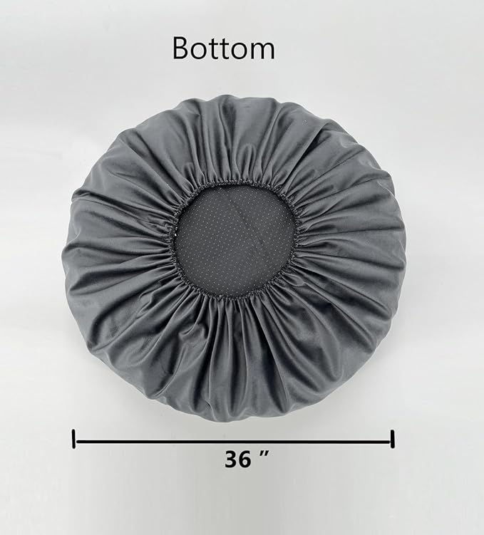 Not Waterproof Grey Velvet Cover for Faux Fur Donut Dog Bed Round Dog Bed Replacement Slip Cover Washable 36 Inch