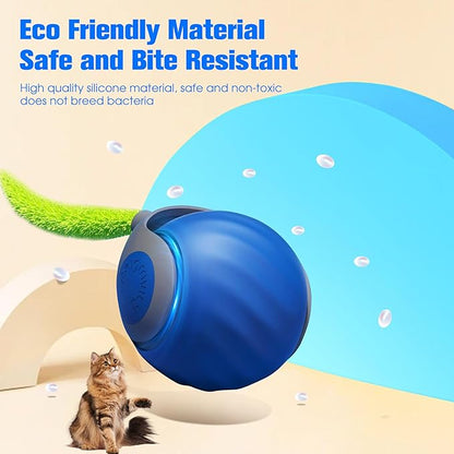 2026 New Upgrade Speedy Tail Cat Toy, Smart Interactive Pet Toys Comes with 4 Tails, Reinforced Version of The Cat Toys Balls, Two Speed Adjustment (Blue)
