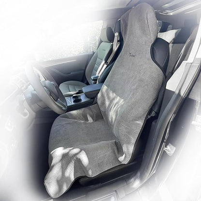 600g Ultra-Thick Car Seat Cover Towel,Heavy-Duty Absorbent Terry Cloth Sweat Protector for Gym,Beach&Athletes,Eco-Friendly Universal Fit for Sedans,SUV&Minivans,Non-Slip Machine Washable-Gray