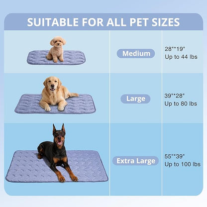 Dog Cooling Mat, Double-Sided Cooling Pet Pad, 39" x 28" Arc-Chill Cool Fiber & Q-MAX>0.45, Soft Breathable Pet Bed for Couch, Crate & Car, Foldable & Washable Summer Pet Blanket - L