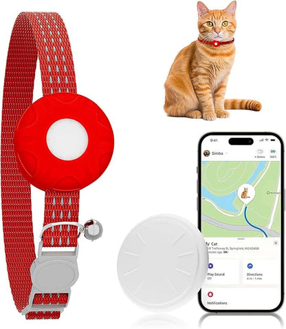 Cat Tracker, Lightweight Pet Tracker for Cats, GPS Tracker for Cats, Compatible with Apple Find My App(Only iOS), Real-Time Tracking, No Monthly Fee, Waterproof