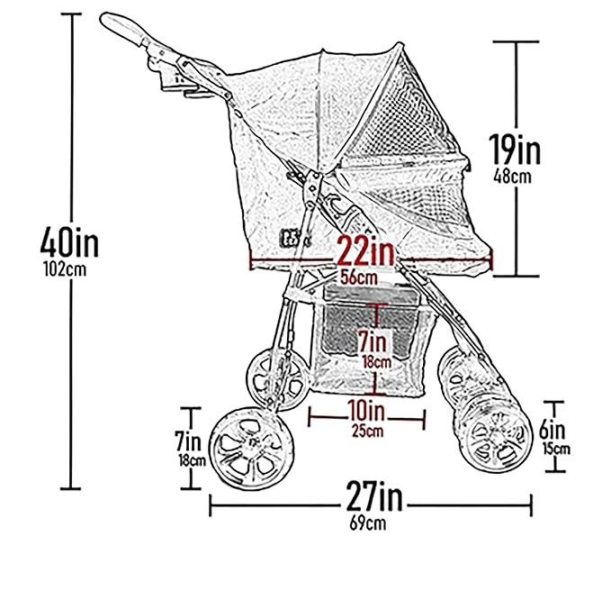 Pet Gear Happy Trails Lite Pet Stroller for Cats/Dogs, Zipper Entry, Easy Fold with Removable Liner, Safety Tether, Storage Basket, Green Clover