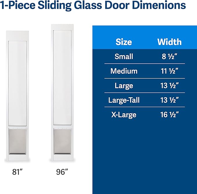 PetSafe Sliding Glass Pet Door - No-Cut DIY Install Doggy Door for Renters - Aluminum Frame - Adjustable Height 75 7/8" to 80 11/16" - Ideal for Large Dogs Up to 130 lb - Bronze