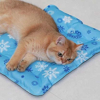 Cooling Mat for Dogs and Cats, Foldable Gel Cooling Mat with Ice Crystal Powder, Blanket Water Injection Cool Pet Pad for Cat Indoor Outdoor Summer Use, 15.7" X19.6"