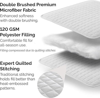Southshore Fine Living, Inc. Queen Quilt Set, Full Size Bedspread with 2 Matching Pillow Shams, Soft Microfiber Lightweight Quilts, Queen Size Coverlet, Easy Care Quilted Bedding, Light Grey Quilt
