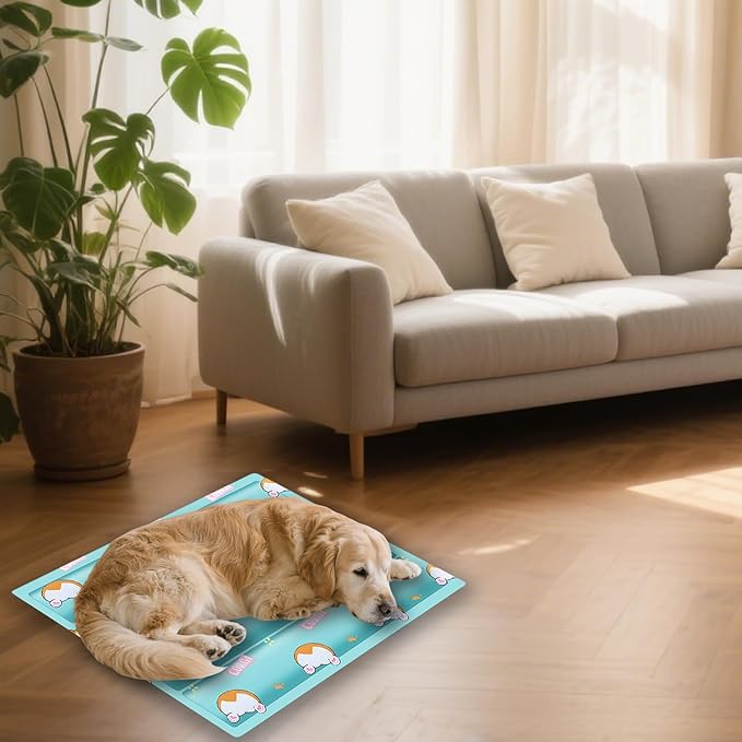 Dog Cooling Mat, Cooling Mat for Dogs & Cat, Provides Instant Relief for Small, Medium, Large Dogs, Washable, Non-Slip Design, Perfect for Hot Summer Days to Keep Pets Comfortable(Small 20''*16'')