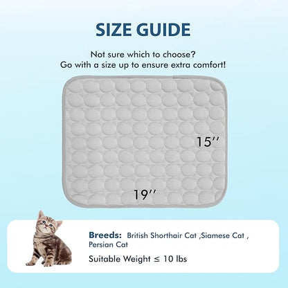 MICROCOSMOS Summer Cooling Mat & Sleeping Pad- Water Absorption Top, Materials Safe, Easy Carry, EZ Clean. Keep Cooling for Pets, Kids and Adults.(Grey, 19" x 15")