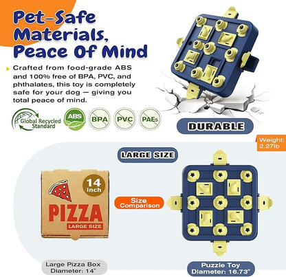 KADTC Dog Chess Puzzle Toy, Large Size, 3 Levels of Step-by-Step Challenge Beginner to Advanced Slow Feeder & Mental Stimulation for Smart Dogs Enrichment Toys