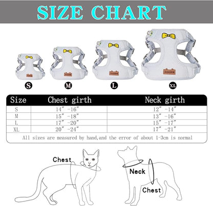 No Pull Dog Harness with Leash Pet Soft Vest Harness and Leash Set Dog Cat No Choke Escape Proof Harness Reflective Step in Harness for Small Medium Dogs Cats (Baby Blue, Medium)