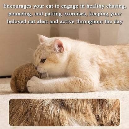Rabbit Fur Ball Cat Toy, Soft Fluffy Cat Toy Ball, Furry Catnip Toy Ball, for Indoor Cats – Furry, Fun to Chase for Hunting Instinct Play & Interactive Bonding