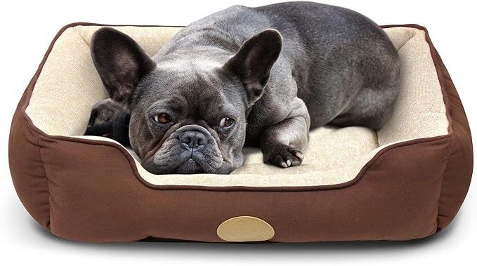 – Premium Dog or Cat Bed | Large Dog Bed Measures 30 x 23 x 7, Perfect for Pets up to 55 lbs. | 100% Polyester Pet Bed with Skid-Free Bottom | Brown