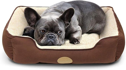 – Premium Dog or Cat Bed | Large Dog Bed Measures 30 x 23 x 7, Perfect for Pets up to 55 lbs. | 100% Polyester Pet Bed with Skid-Free Bottom | Brown