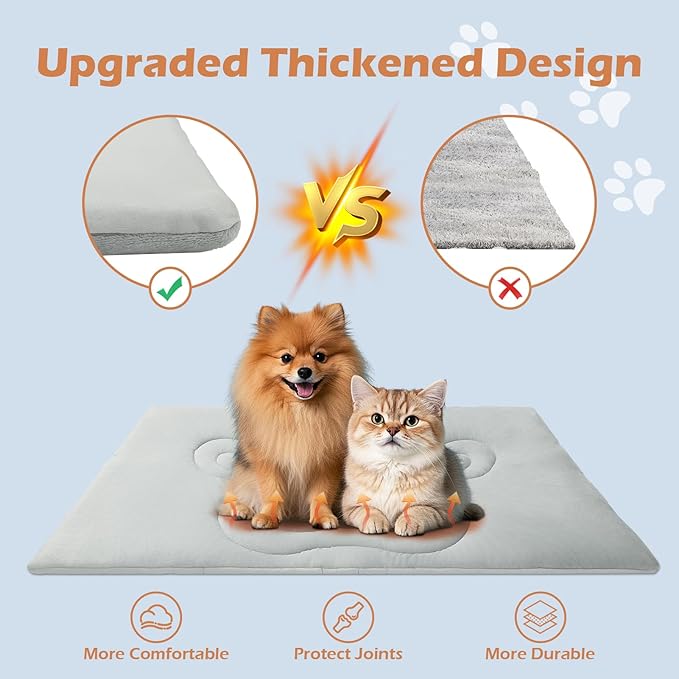 EXPAWLORER Reversible Dog Cooling Mat Large (Cool & Warm) 47”x28” Pet Cooling Mat in Summer & Plush Warm Blanket in Winter,Foldable Thick Bed Pad for Kennel Sofa Floor Crate Car Seat