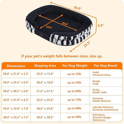 Dwanton Orthopedic Dog Bed for Medium Dogs with Gel Memory Foam, Waterproof Dog Sofa, Washable Pet Bed with Four Sided Bolster Cushion, Removable Cover & Non-Slip Bottom, 36", Tie-dye Gray