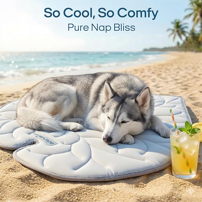 Vagascape Dog Cooling Mat, Washable Pet Cooling Mat, 35" x 33" Thick & Durable Large Cooling Mat for Dogs, Portable Foldable Premium Cooling Pad for Indoor, Outdoor, Travel, Camping, Patio and Beach