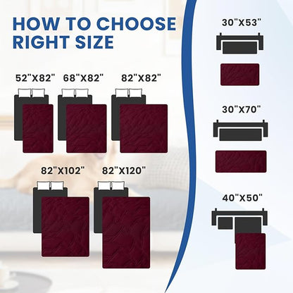 Waterproof Couch Covers for Pets, Waterproof Dog Bed Cover, Anti-Slip Soft Dog Blankets, Couch Cover for Dogs Washable, Pet Blanket for Puppy Large Dogs Christmas (30x70 Inch, Burgundy)