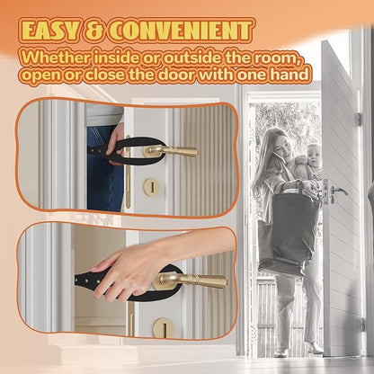 TGIOW Cat Door Latch, 4 Pcs Cat Door Stopper Pet Door Latch to Keep Dog Out of Litter Box and Food, Door Prop for Cat with 5 Adjustable Size Strap 2.5-6" Wide, No Measuring, Easy to Install, Black