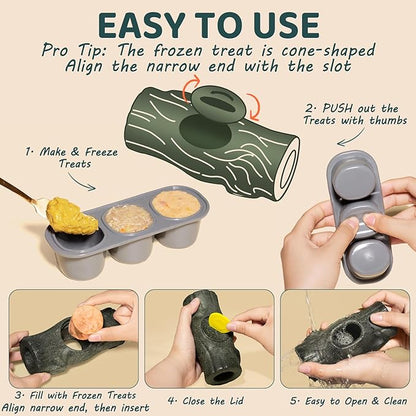 MENGJINGO 2 Pack Interactive Dog Toys for Aggressive Chewers, Long-Lasting Frozen Dogs Treat Holder to Keep Them Busy, Indestructible Dog Enrichment Toys - Reduce Anxiety, Safe for Large/Medium Breed