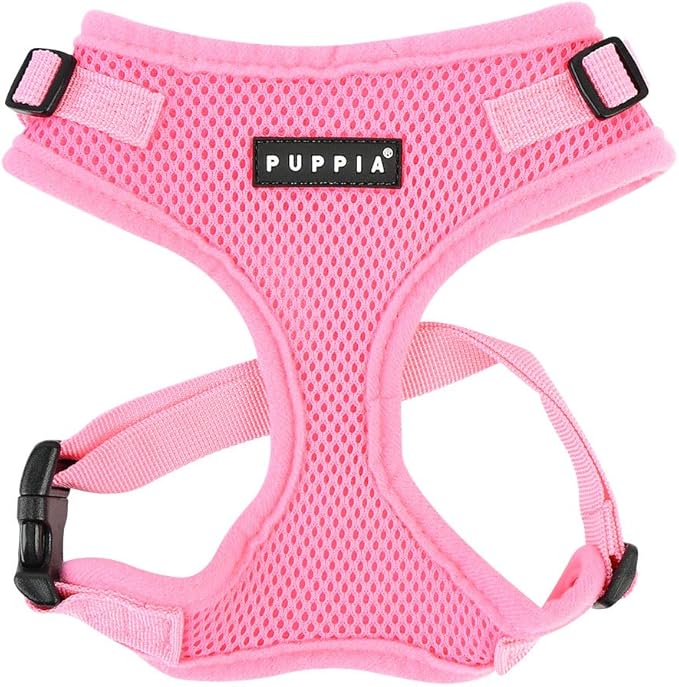 Authentic Puppia RiteFit Harness with Adjustable Neck, Pink, Large