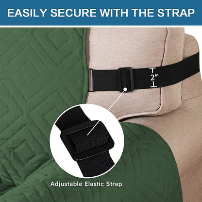 H.VERSAILTEX Reversible Chair Cover Furniture Protector Anti-Slip Couch Cover Water Resistant 2" Elastic Straps Chair Slipcover Pets Fit Seat Width Up to 21" (Chair:75" x 65", Christmas Green/Beige)