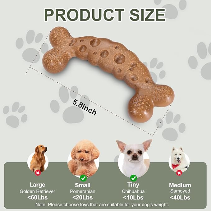 Dog Bone Toy for Aggressive Chewers Tough Dog Chew Toys for Samll Breed to Keep Them Busy (Small-Under 20LBS, Variety Flavored)