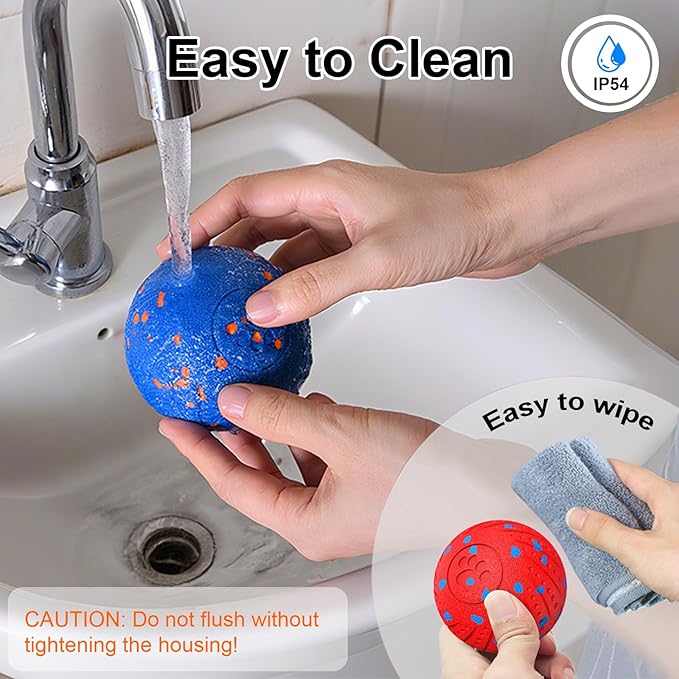 Remotely Controlled Smart Dog Ball: Automatic Bouncing, Vibration and Jumping Action Interactive Toy, Durable Duraspin for Aggressive Chewers, Rechargeable, for Indoor & Outdoor Use Red
