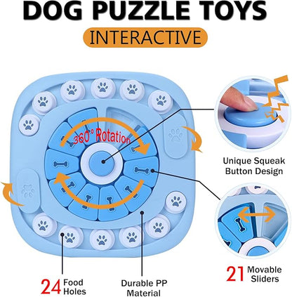 XIGOU Dog Puzzle Toys - Treat Dispensing Dog Enrichment Toys for IQ Training & Brain Stimulation - Interactive Mentally Stimulating Toy - Gifts for Puppies, Cats, Dogs