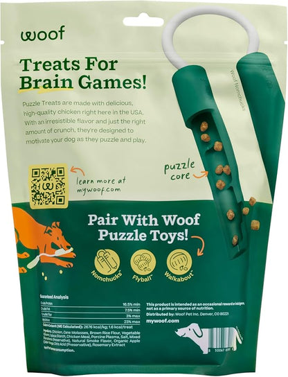 WOOF Air-Dried Puzzle Treats - Refill Treats Sized Puzzle Toys - The Perfect Dog and Puppy Training Treats - Made with Real Chicken - 12 oz