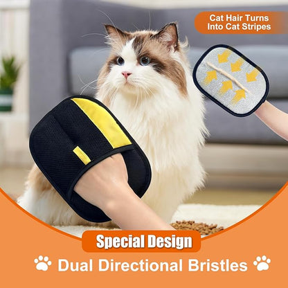 Electrostatic Gloves for Pet Hair Removal: Upgraded 2PCS Animal Fur Removal Tool for Dogs&Cats Efficient Reusable Pet Hair Remover for Couch Carpet Car Seat Clothing Quick Clean (2 pcs-Blue)