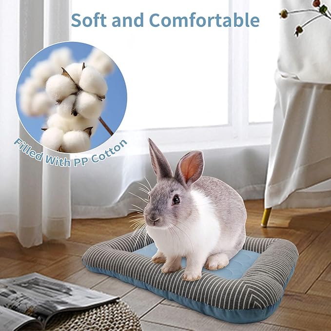 PINVNBY Rabbit Cooling Pad 16.9" L*12.9" W Bunny Bed Mat Ice Silk Summer Pet Cooling Sleeping Pad Portable cage Liner Washable for Bunnies Guinea Pigs Chinchillas Hedgehog Ferrets