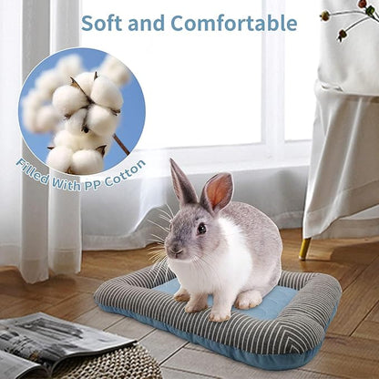 PINVNBY Rabbit Cooling Pad 16.9" L*12.9" W Bunny Bed Mat Ice Silk Summer Pet Cooling Sleeping Pad Portable cage Liner Washable for Bunnies Guinea Pigs Chinchillas Hedgehog Ferrets