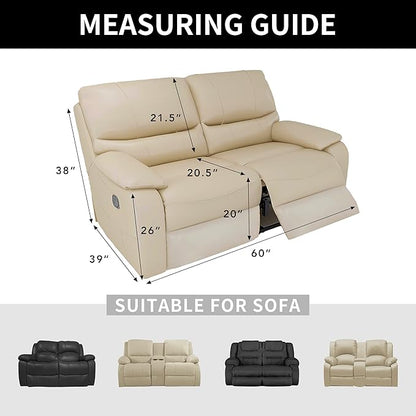Easy-Going 100% Dual Waterproof Recliner Loveseat Cover, 6-Pieces Stretch Relining Sofa Cover with Pocket, Jacquard 2 Seat Sofa Slipcover Leakproof Washable (Loveseat, Light Gray)