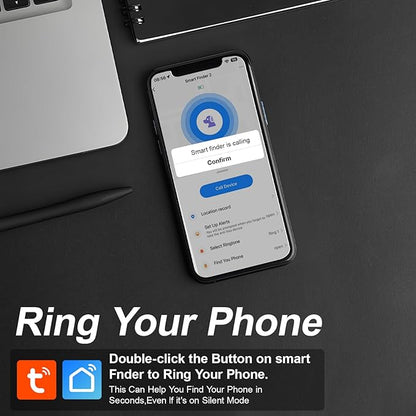 Air Tracker, Key Finder Compatible for Both iOS and Android, Bluetooth Smart Tag with Holder for Keys, Luggage, Suitcases, Pets, Dog Cat Collar, Worldwide Tracking Tag 4 Pack, White