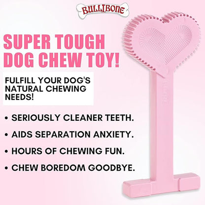 Bullibone Nylon Dog Chew Toy for Aggressive Chewers - Dental Hygiene Bone with Peppermint Flavor, Durable Tough Chew Toys for Large Dogs, Indestructible Dog Bone - 2 Pack