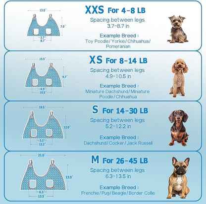 Supet Dog Grooming Hammock Harness for Dogs Cats, Relaxation Pet Nail Clipper Hammock, Restraint Dog & Small Animal Leashes Sling for Groomingk for Nail Trimming (Coral Blue, S)