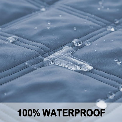 fuguitex Waterproof Dog Blanket Reversible for Small Dogs Resistant Leakproof Washable Couch Cushion Bed Protector Cover for Indoor Furniture Pet Friendly(30"*53",Violet Blue+ Light Blue)