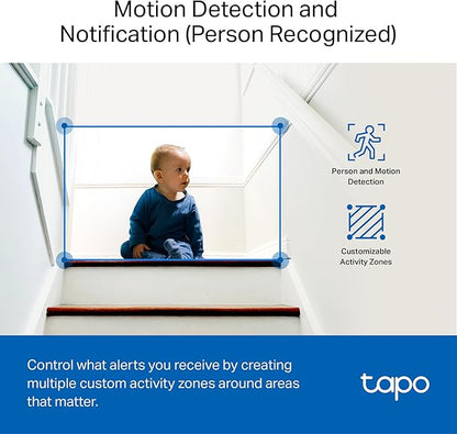 Tapo 1080P Indoor Wired Security Camera - Works as a Baby Monitor & Pet Camera, Motion Detection, 2-Way Audio, Siren, Night Vision, Subscription-Free Local Storage or Optional Cloud, C101