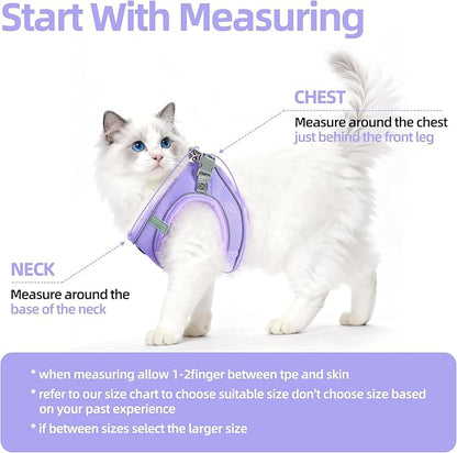 Solmoony Sparkly XXS Dog Harness and Leash Set, Step in Soft Light Puppy Vest, Breathable Reflective Pet Harness for Walking, Puppy Harness for Small Dogs Cats (Brown, XXS)