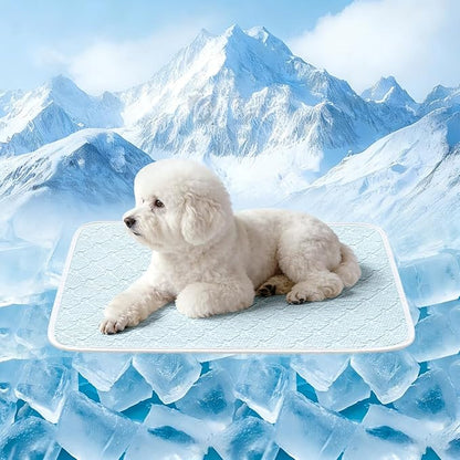 Dog Cooling Mat - Instant 6-12°F Drop, Cooling Mat for Pets Q-MAX >0.5 & Machine Washable, Anti-Slip Bottom, Cool Relief Bed for Dogs & Cats Light Blue 28" x 22"