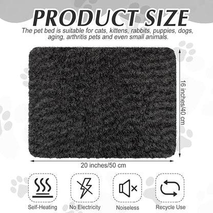 Drydiet 4 Pack Self Warming Cat Pads Self Heating Cat Mat Washable Homeless Dogs Thermal Pads Kennel Pad Reflects Body Heat Warm Crate Bed Mat for Indoor Outdoor Pet(Black,16 x 20 Inch)