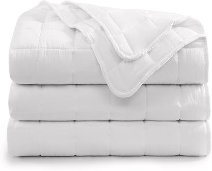 Casa Platino Blanket Twin XL - Pre Washed Quilted Blanket - Soft & Lightweight Bed Blanket - All Season Premium Down Alternative Blankets - White