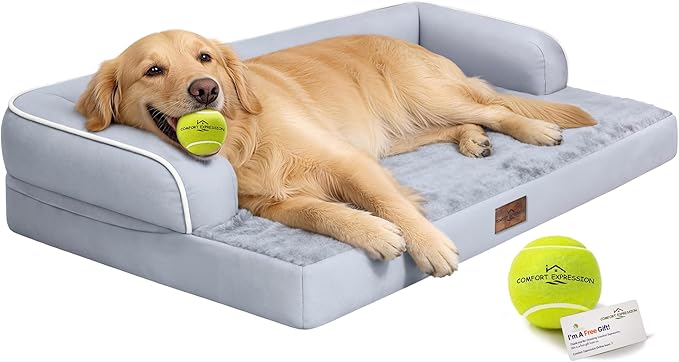 Comfort Expression Extra Large Dog Bed Orthopedic - XL Washable Pet Bed for Big Dog Waterproof Pet Couch Memory Foam Sofa Bolster with Removable Cover - 42 x 30